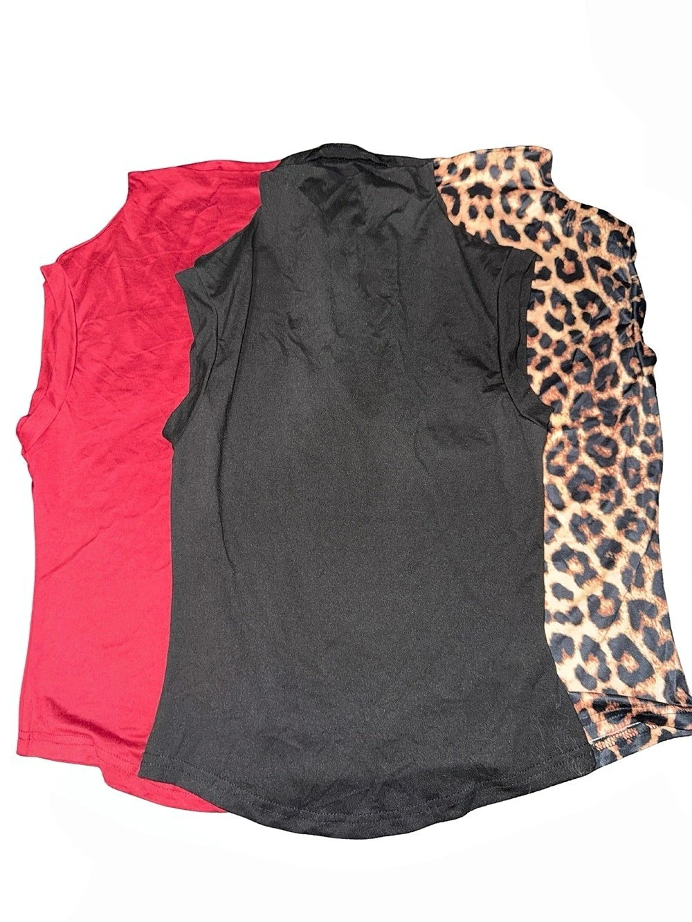 Women's Short Sleeve Tops Black & Pink Animal Print